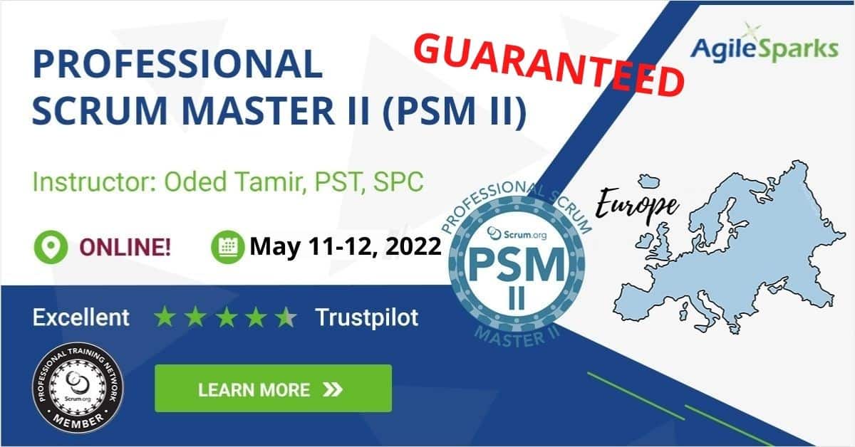 advanced professional scrum master PSM II scrum.org agilesparks oded tamir